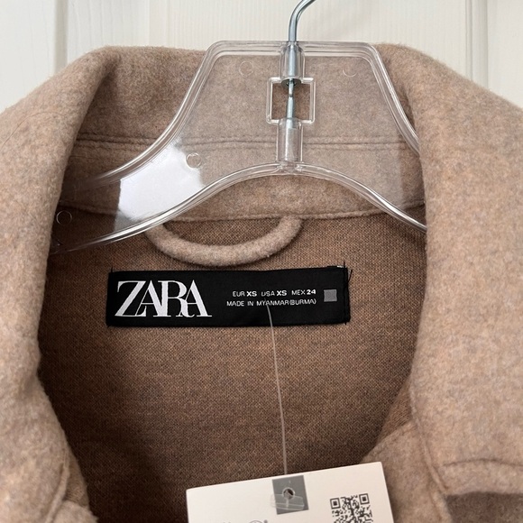 NWT ZARA Oversized Utility Shacket Chore Coat XS with Belt - Picture 8 of 16